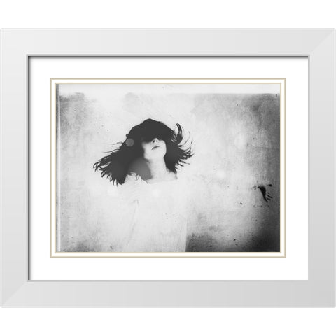 Soul Dance White Modern Wood Framed Art Print with Double Matting by Margau, Delphine