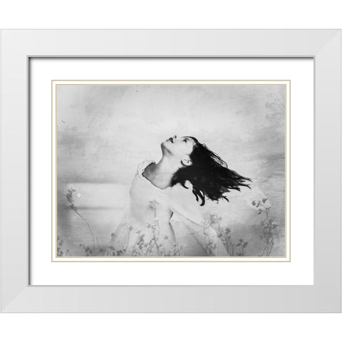 The Soaring Beautiful White Modern Wood Framed Art Print with Double Matting by Margau, Delphine
