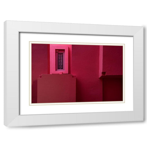 Muralla Roja #13 White Modern Wood Framed Art Print with Double Matting by Wride, Linda
