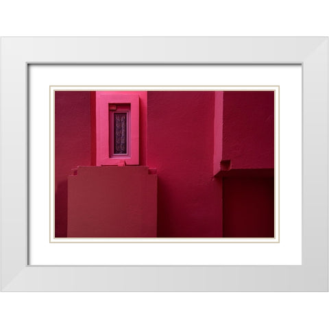 Muralla Roja #13 White Modern Wood Framed Art Print with Double Matting by Wride, Linda