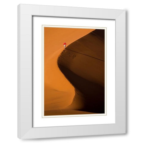 Sossusvlei Vlei In Namibia White Modern Wood Framed Art Print with Double Matting by Jonsson, Mats