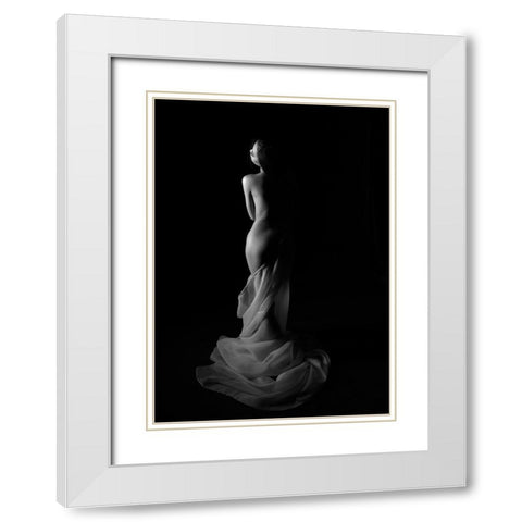 Body White Modern Wood Framed Art Print with Double Matting by Fifi, Magdalena