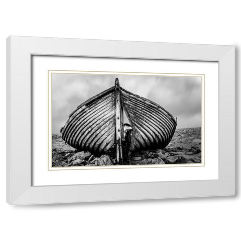 qPeekabooq White Modern Wood Framed Art Print with Double Matting by Jin, Jie