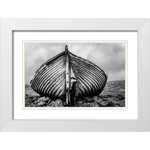 qPeekabooq White Modern Wood Framed Art Print with Double Matting by Jin, Jie