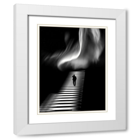 accanemm White Modern Wood Framed Art Print with Double Matting by Lammakmak