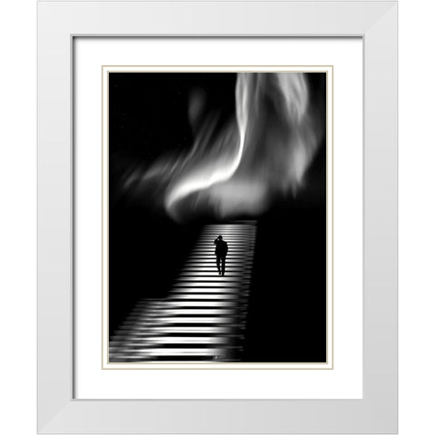accanemm White Modern Wood Framed Art Print with Double Matting by Lammakmak