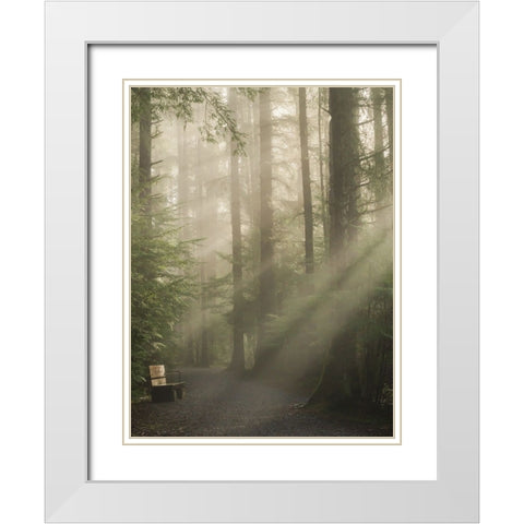 Untitled White Modern Wood Framed Art Print with Double Matting by Saito, Misaki