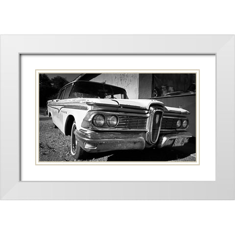 Oldsmobile 66 White Modern Wood Framed Art Print with Double Matting by Schade, Peter