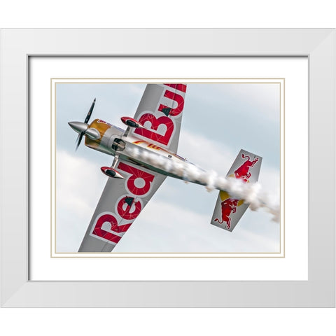 RedBull plane White Modern Wood Framed Art Print with Double Matting by Bondarenko, Alexander