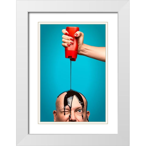 Mmm-Chocolate White Modern Wood Framed Art Print with Double Matting by Damsten, Petri