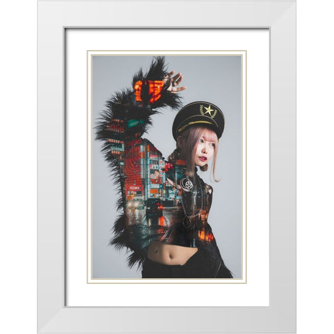 Living with the night White Modern Wood Framed Art Print with Double Matting by Daichi, Murakyami