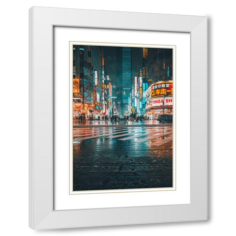 On the street White Modern Wood Framed Art Print with Double Matting by Daichi, Murakyami