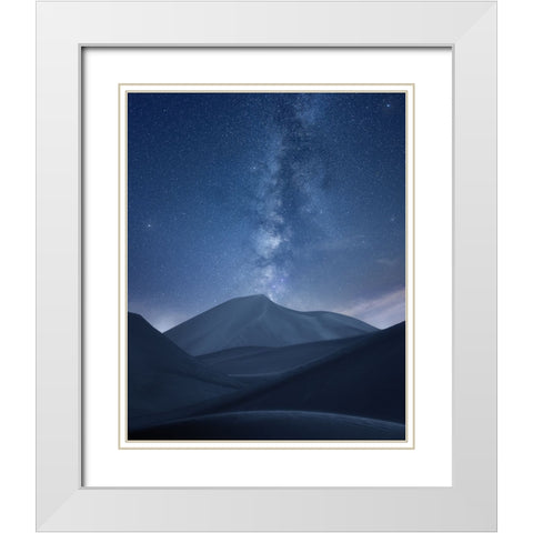 Dunes view point White Modern Wood Framed Art Print with Double Matting by Sulaiman Alshehhi, Ahmed