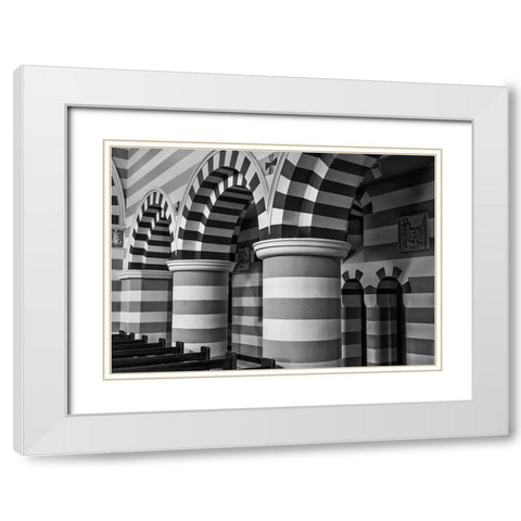 Chapel Arches White Modern Wood Framed Art Print with Double Matting by Moss, Susan