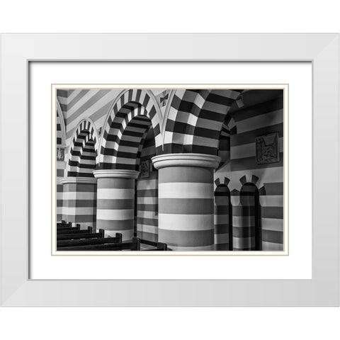 Chapel Arches White Modern Wood Framed Art Print with Double Matting by Moss, Susan
