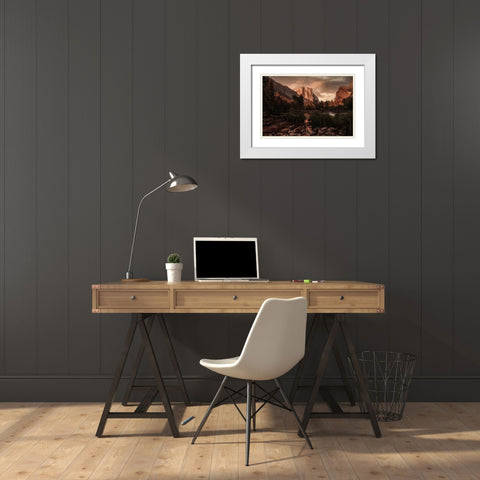 Yosemite 2 White Modern Wood Framed Art Print with Double Matting by Moshavash, Pirouz