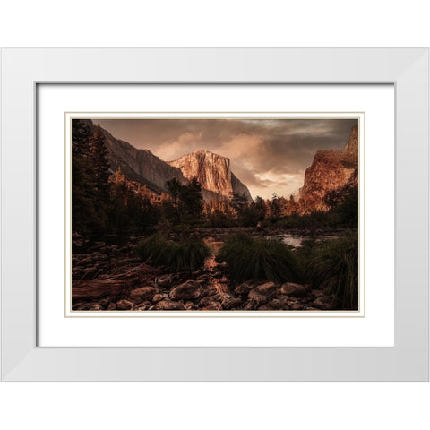 Yosemite 2 White Modern Wood Framed Art Print with Double Matting by Moshavash, Pirouz