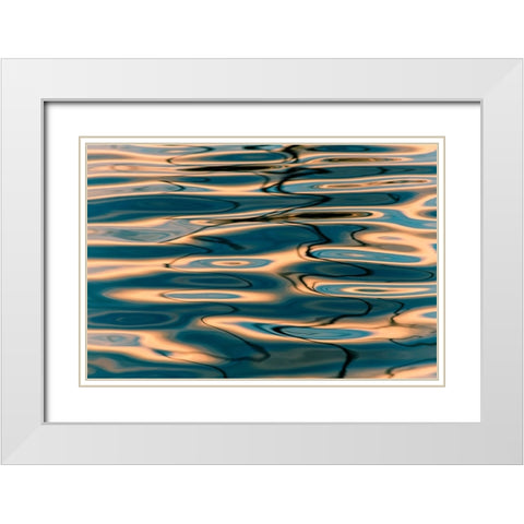 Ripples White Modern Wood Framed Art Print with Double Matting by Xu, Mei