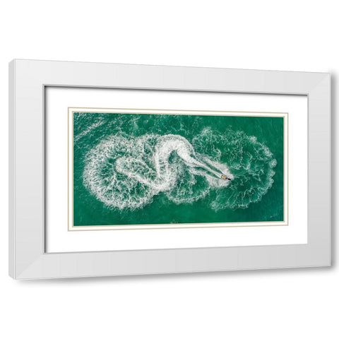 Swirling White Modern Wood Framed Art Print with Double Matting by Meirovich, Ido