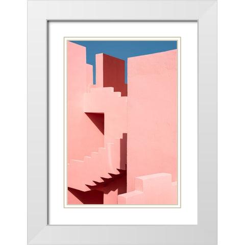 Shapes And Shadows White Modern Wood Framed Art Print with Double Matting by Wride, Linda