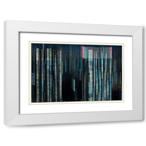Tokyo Layers White Modern Wood Framed Art Print with Double Matting by Makoto, Sasaki