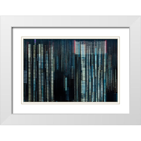 Tokyo Layers White Modern Wood Framed Art Print with Double Matting by Makoto, Sasaki