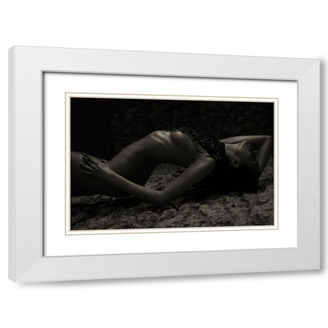 Joallle Dark White Modern Wood Framed Art Print with Double Matting by L. Bardaji, Rafael