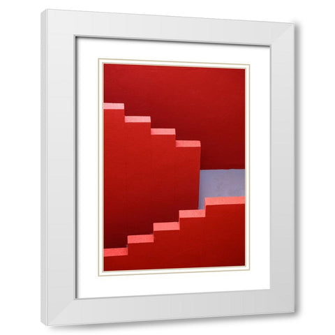 red stairs White Modern Wood Framed Art Print with Double Matting by L. Bardaji, Rafael