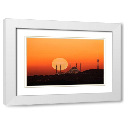 Sunrise In Istanbul White Modern Wood Framed Art Print with Double Matting by Jin, Jie