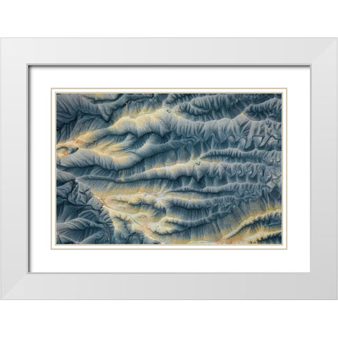 Shape of Rock White Modern Wood Framed Art Print with Double Matting by Rong, Herbert