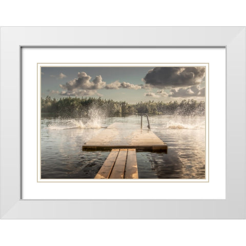 The Diving Board White Modern Wood Framed Art Print with Double Matting by Kleimann, Stephanie