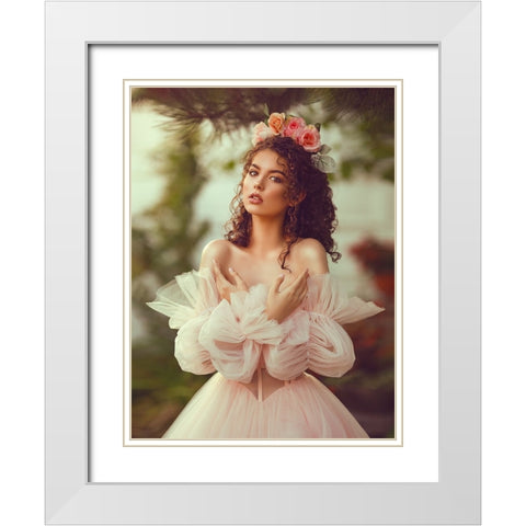 Spring White Modern Wood Framed Art Print with Double Matting by Fedur, Adalia