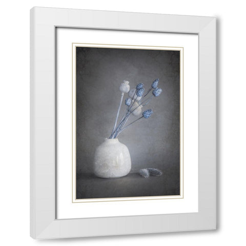 Serenity White Modern Wood Framed Art Print with Double Matting by Kiral, Cicek