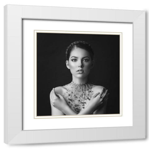 Jewels White Modern Wood Framed Art Print with Double Matting by Fedur, Adalia