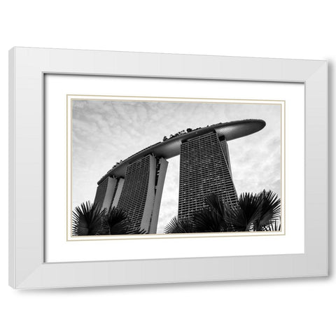 The Marina bay White Modern Wood Framed Art Print with Double Matting by Haimovich, Noam