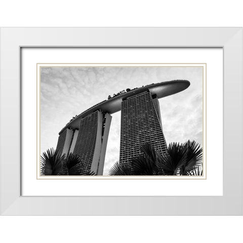 The Marina bay White Modern Wood Framed Art Print with Double Matting by Haimovich, Noam