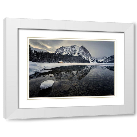 Winter wonderland White Modern Wood Framed Art Print with Double Matting by P., Ruiqing