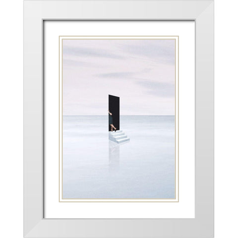Escapism White Modern Wood Framed Art Print with Double Matting by Leon, Maarten