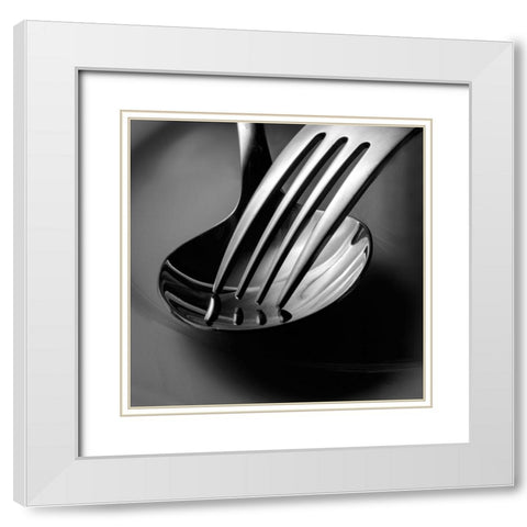 Broken Heart White Modern Wood Framed Art Print with Double Matting by Sefer, Emel