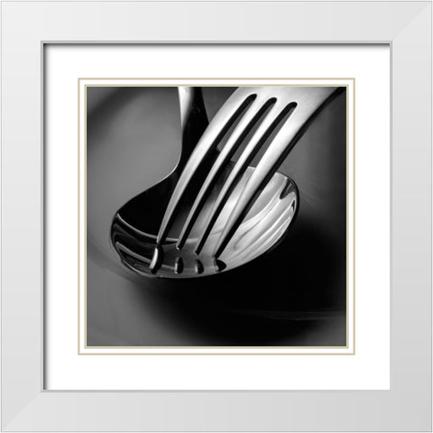 Broken Heart White Modern Wood Framed Art Print with Double Matting by Sefer, Emel
