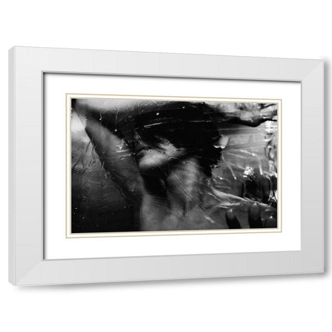 Girl White Modern Wood Framed Art Print with Double Matting by Ishikura, Takaaki