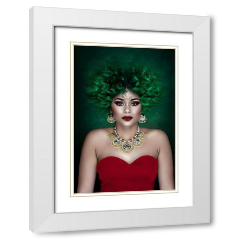 Untitled White Modern Wood Framed Art Print with Double Matting by Pandya, Hardik