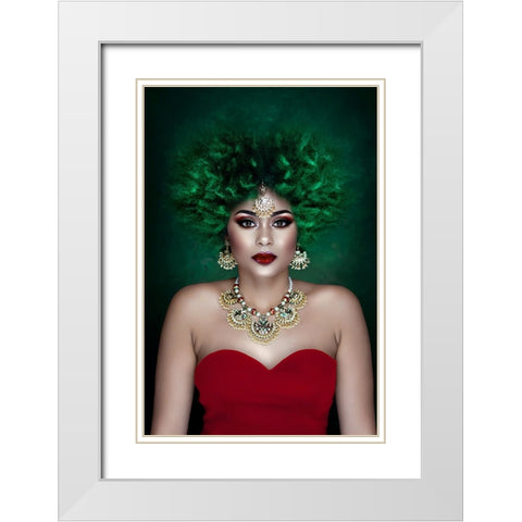 Untitled White Modern Wood Framed Art Print with Double Matting by Pandya, Hardik