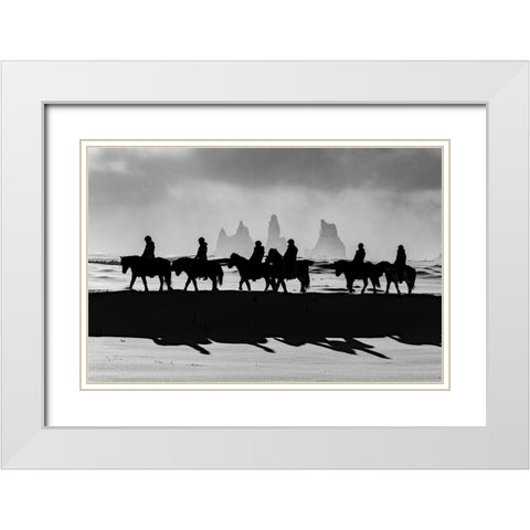 Lights and shadows in magical Iceland White Modern Wood Framed Art Print with Double Matting by Tamajo, Massimo