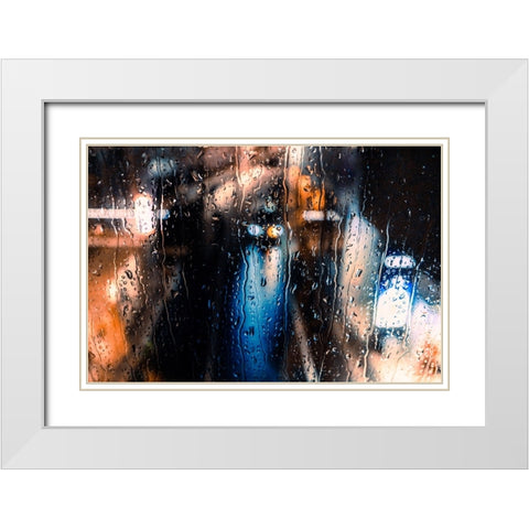 Rain Drops White Modern Wood Framed Art Print with Double Matting by Nishishimamoto, Gen