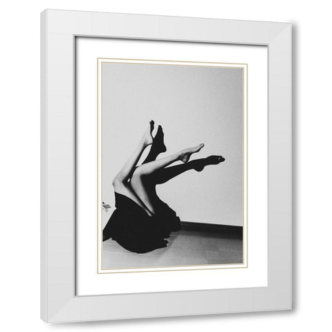 crane White Modern Wood Framed Art Print with Double Matting by Sangan, Kurosaki