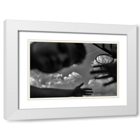 Clear sky White Modern Wood Framed Art Print with Double Matting by Cvetkovic, Svetislav