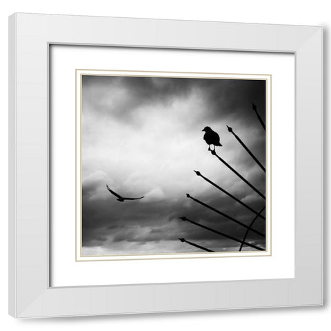 Welcome White Modern Wood Framed Art Print with Double Matting by Sefer, Emel