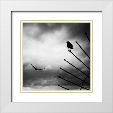 Welcome White Modern Wood Framed Art Print with Double Matting by Sefer, Emel