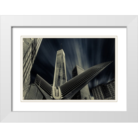 World Trade Center White Modern Wood Framed Art Print with Double Matting by abu milad, Emil
